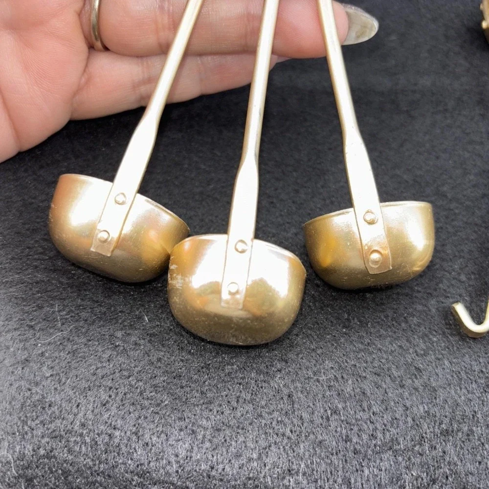 Vintage Chadwick Miller Co. Mini Gold Tone Aluminum Ladles Made In Japan 6pc